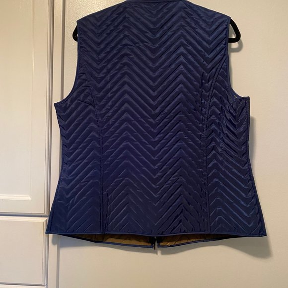 ORVIS Chevron Quilted Vest - Navy Sz L - Picture 4 of 9